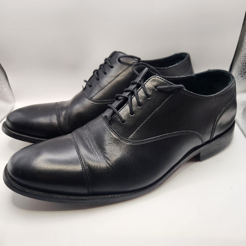 Cole Haan Williams Leather Cap Toe Oxfords‎ - Black - Size 9W Dress Shoe Formal